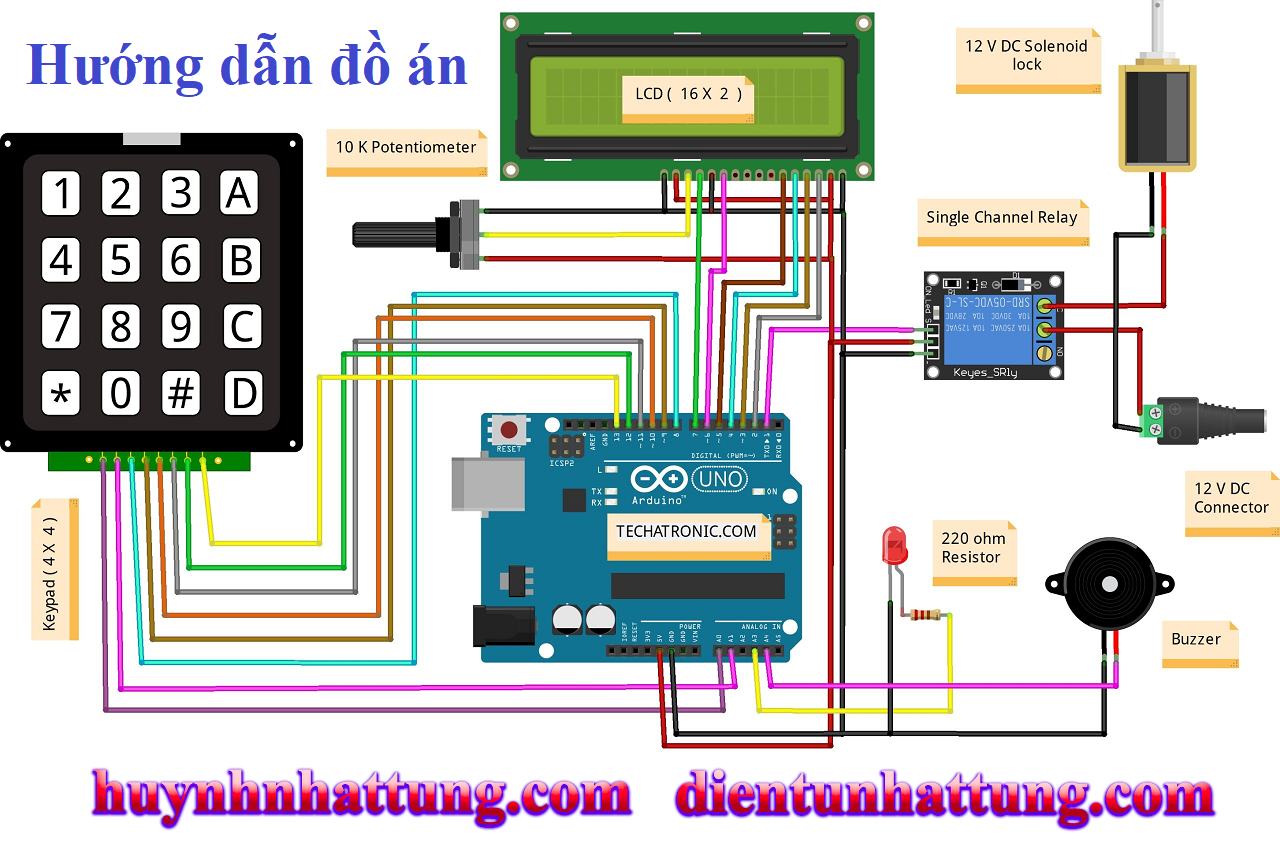 khoa-cua-dien-tu-giao-tiep-arduino-hien-thi-lcd1602-bat-loa-mo-chot-dien-12v