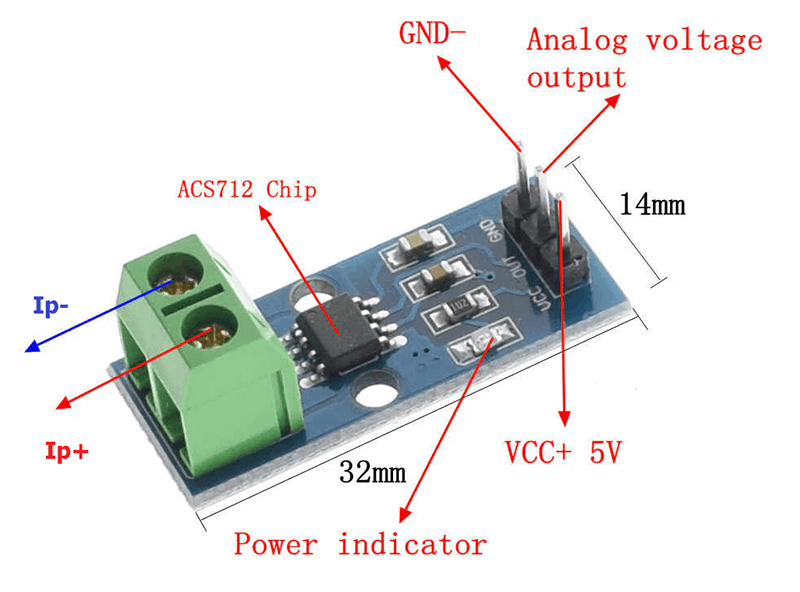 cảm biến acs712 đo dòng điện hình thực tế